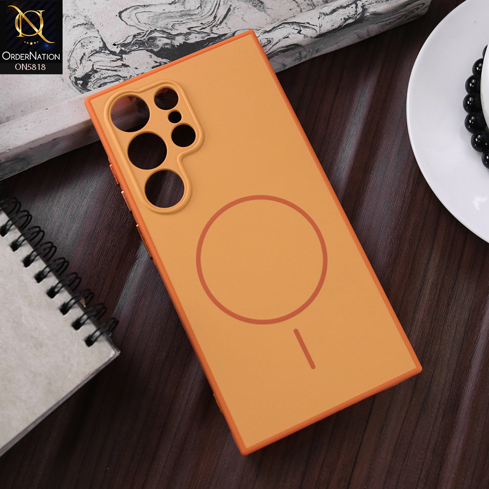 Samsung Galaxy S24 Ultra Cover - Orange - New Premium Quality Silicone MagSafe Case Slim Protective Back Cover