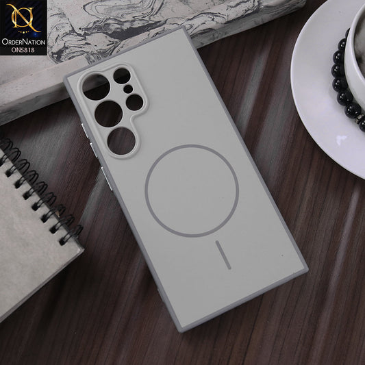 Samsung Galaxy S24 Ultra Cover - Silver - New Premium Quality Silicone MagSafe Case Slim Protective Back Cover