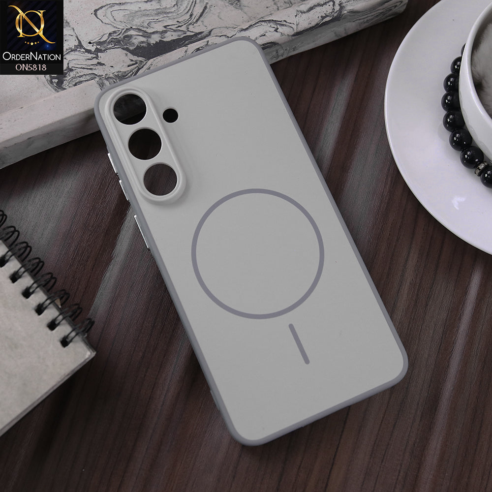Samsung Galaxy S25 FE Cover - Silver - New Premium Quality Silicone MagSafe Case Slim Protective Back Cover