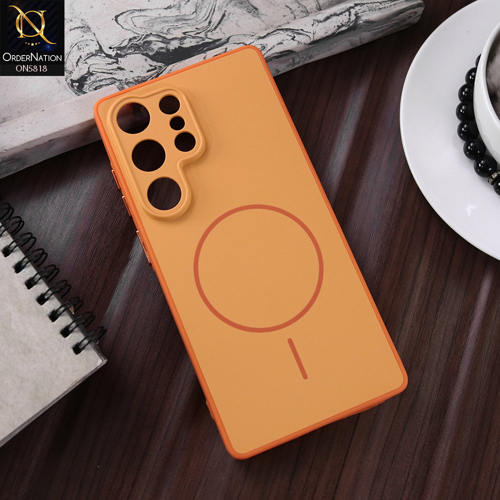 Samsung Galaxy S25 Ultra Cover - Orange - New Premium Quality Silicone MagSafe Case Slim Protective Back Cover