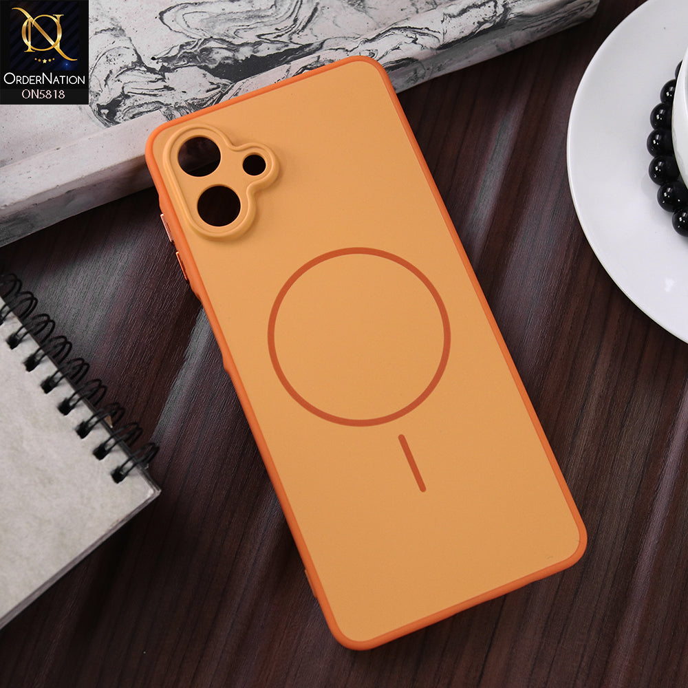 Samsung Galaxy F07 Cover - Orange - New Premium Quality Silicone MagSafe Case Slim Protective Back Cover
