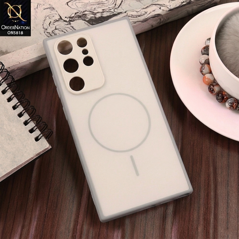 Samsung Galaxy S22 Ultra 5G Cover - White - New Premium Quality Silicone MagSafe Case Slim Protective Back Cover