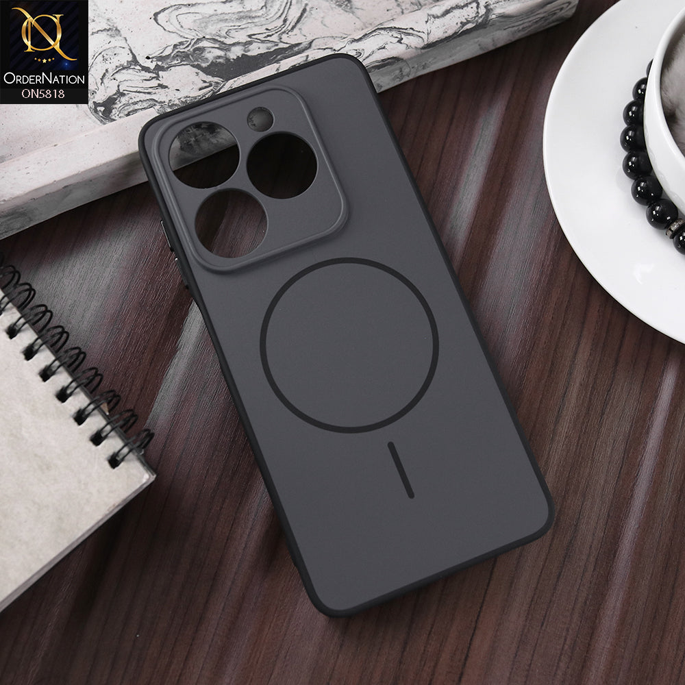 Infinix Smart 8 Plus Cover - Black - New Premium Quality Silicone MagSafe Case Slim Protective Back Cover