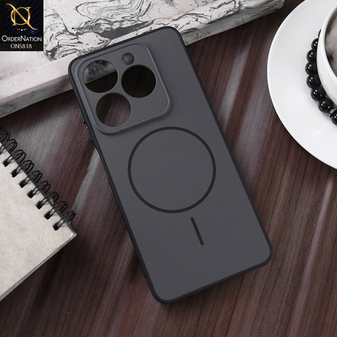 Infinix Smart 8 Plus Cover - Black - New Premium Quality Silicone MagSafe Case Slim Protective Back Cover
