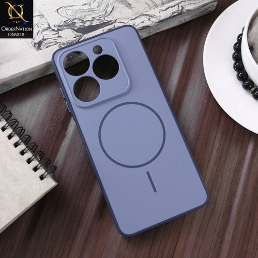 Infinix Hot 40i Cover - Blue - New Premium Quality Silicone MagSafe Case Slim Protective Back Cover