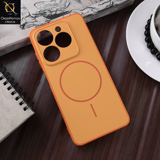 Infinix Smart 8 Pro Cover - Orange - New Premium Quality Silicone MagSafe Case Slim Protective Back Cover