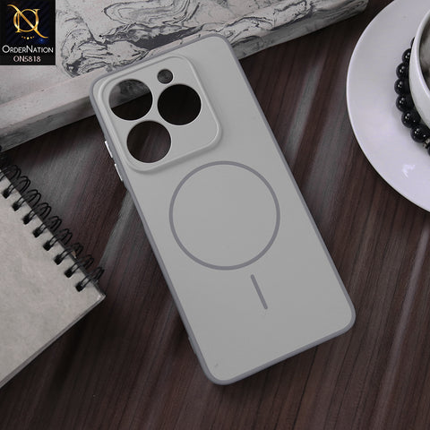 Infinix Smart 8 Cover - Silver - New Premium Quality Silicone MagSafe Case Slim Protective Back Cover