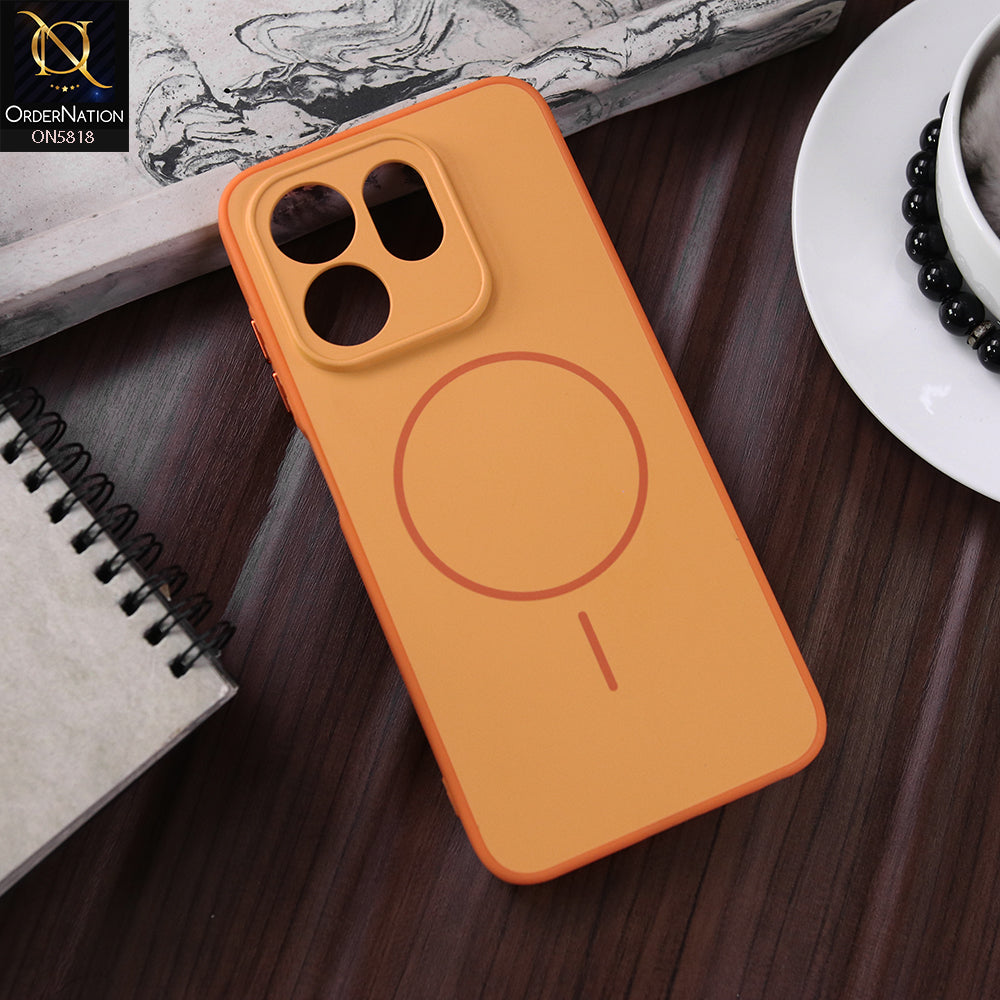 Infinix Hot 50i Cover - Orange - New Premium Quality Silicone MagSafe Case Slim Protective Back Cover