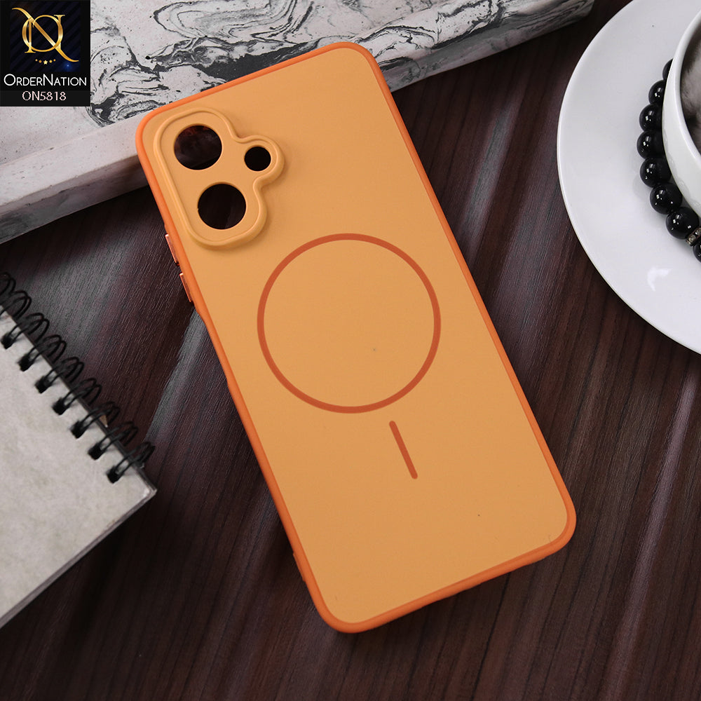 Tecno Pop 10 Cover - Orange - New Premium Quality Silicone MagSafe Case Slim Protective Back Cover