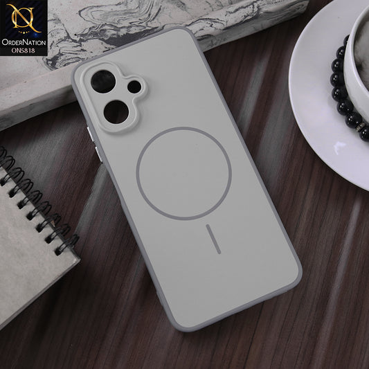 Tecno Pop 10 Cover - Silver - New Premium Quality Silicone MagSafe Case Slim Protective Back Cover