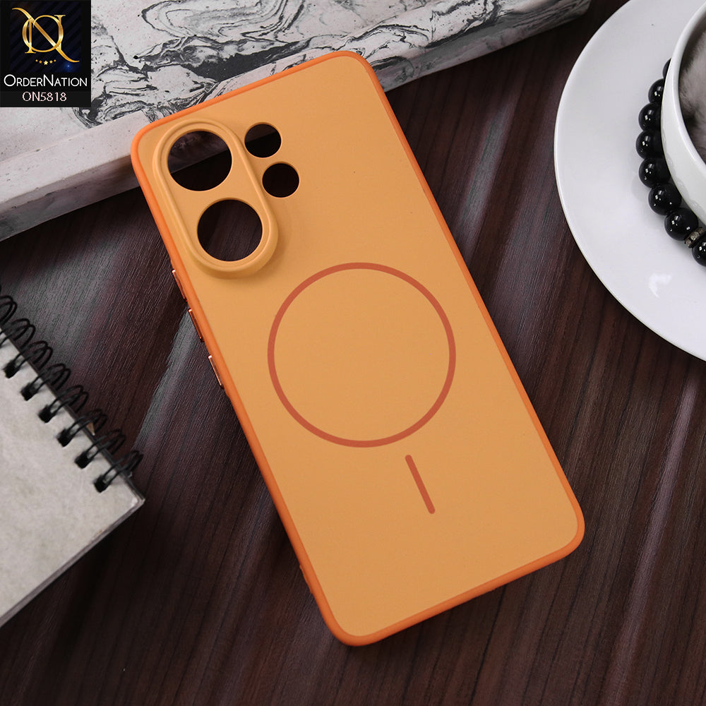Vivo V60 Cover - Orange - New Premium Quality Silicone MagSafe Case Slim Protective Back Cover