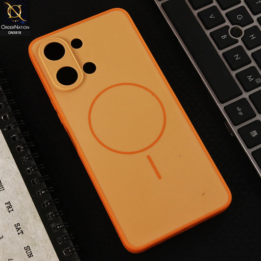 Vivo Y05 Cover  - Orange - New Premium Quality Silicone MagSafe Case Slim Protective Back Cover
