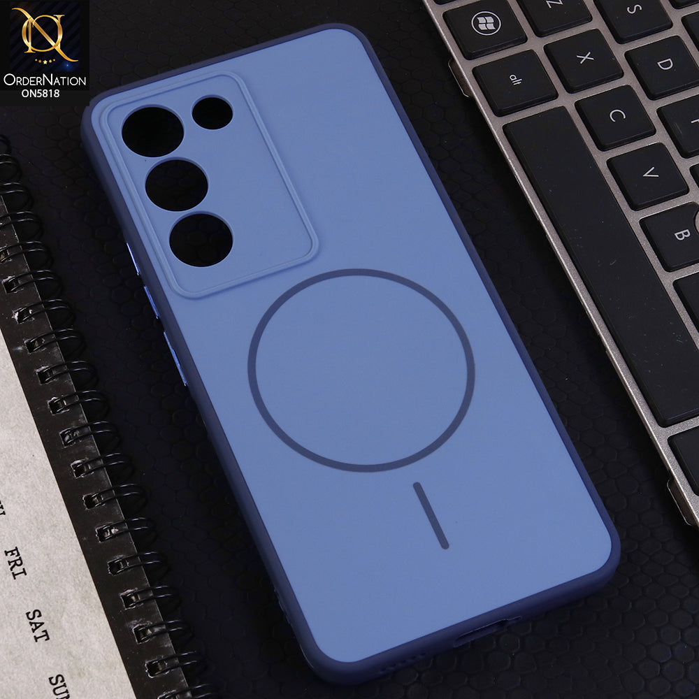 Vivo Y100 4G Cover - Blue - New Premium Quality Silicone MagSafe Case Slim Protective Back Cover
