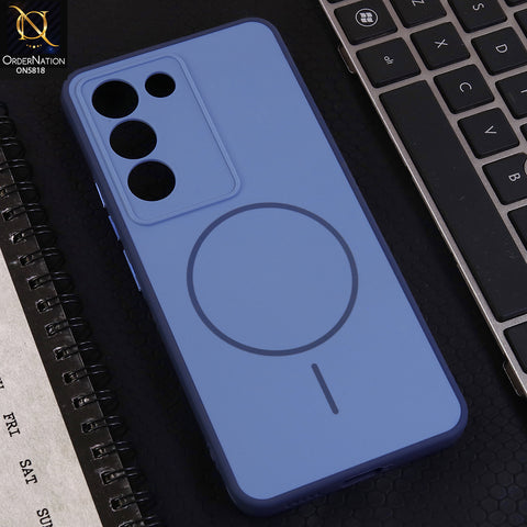 Vivo Y100 4G Cover - Blue - New Premium Quality Silicone MagSafe Case Slim Protective Back Cover