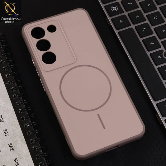 Vivo Y200e Cover - Brown - New Premium Quality Silicone MagSafe Case Slim Protective Back Cover