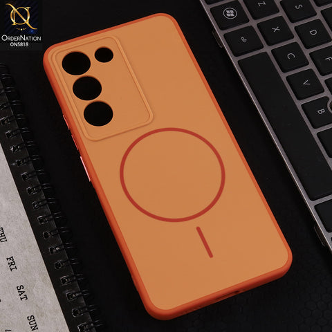 Vivo Y100 4G Cover - Orange - New Premium Quality Silicone MagSafe Case Slim Protective Back Cover