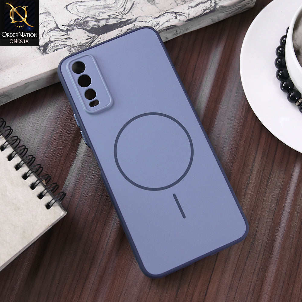 Vivo Y20i Cover - Blue - New Premium Quality Silicone MagSafe Case Slim Protective Back Cover