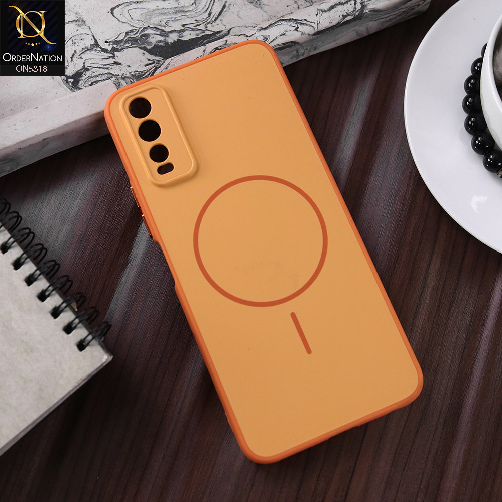 Vivo Y20 Cover - Orange - New Premium Quality Silicone MagSafe Case Slim Protective Back Cover