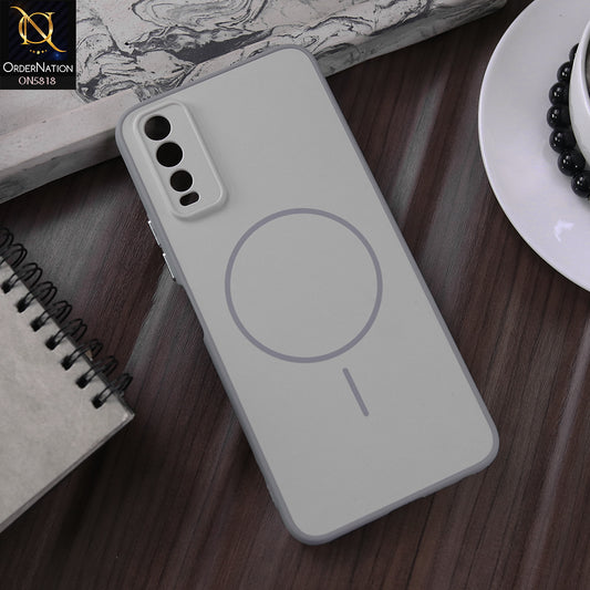 Vivo Y12a Cover - Silver - New Premium Quality Silicone MagSafe Case Slim Protective Back Cover