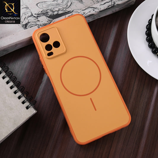 Vivo Y21G Cover - Orange - New Premium Quality Silicone MagSafe Case Slim Protective Back Cover