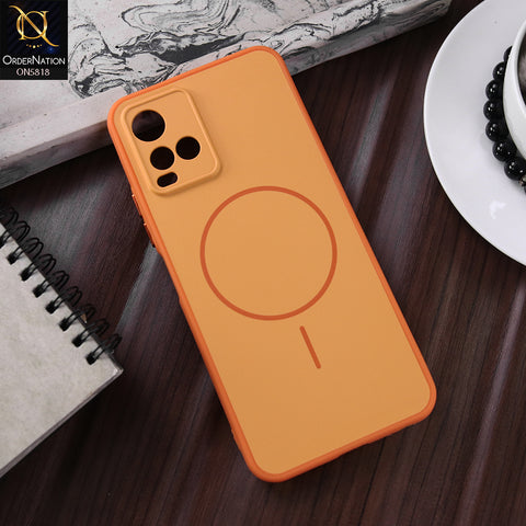 Vivo Y33s Cover - Orange - New Premium Quality Silicone MagSafe Case Slim Protective Back Cover