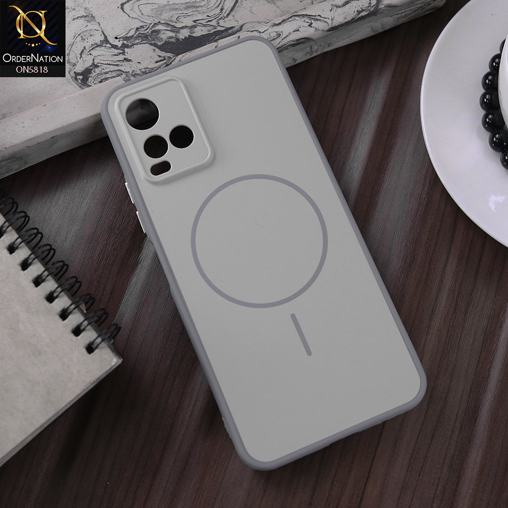 Vivo Y21s Cover - Silver - New Premium Quality Silicone MagSafe Case Slim Protective Back Cover