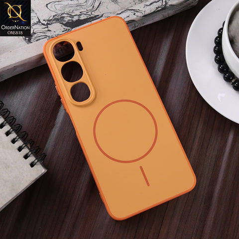 Vivo Y21d Cover - Orange - New Premium Quality Silicone MagSafe Case Slim Protective Back Cover