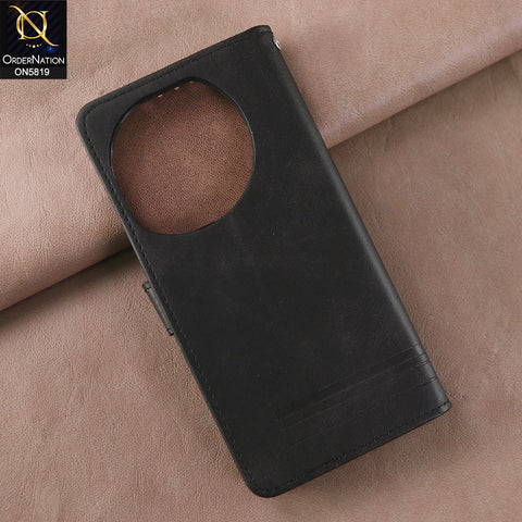 Tecno Camon 30S Cover - Black -  Way Out Excellence Quality Soft Tpu Leather Flip Book With Card Holding Slots