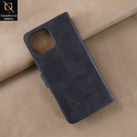 iPhone 11 Pro Cover - Blue -  Way Out Excellence Quality Soft Tpu Leather Flip Book With Card Holding Slots