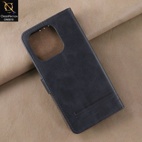 iPhone 12 Pro Max Cover - Blue -  Way Out Excellence Quality Soft Tpu Leather Flip Book With Card Holding Slots