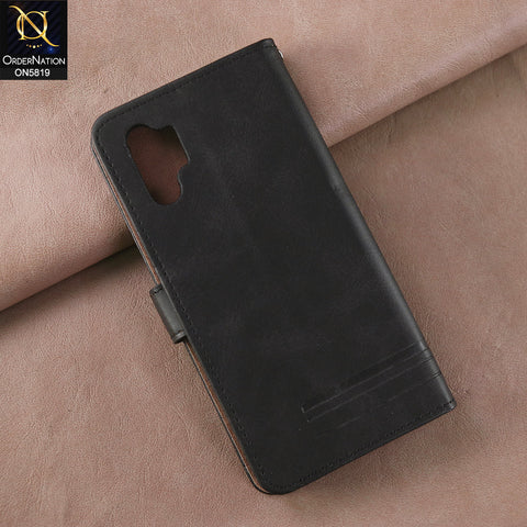 Samsung Galaxy Note 10 Plus Cover - Black -  Way Out Excellence Quality Soft Tpu Leather Flip Book With Card Holding Slots