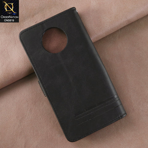 OnePlus 7T Cover - Black -  Way Out Excellence Quality Soft Tpu Leather Flip Book With Card Holding Slots