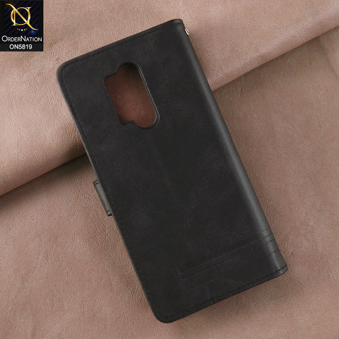 OnePlus 8 Pro Cover - Black -  Way Out Excellence Quality Soft Tpu Leather Flip Book With Card Holding Slots