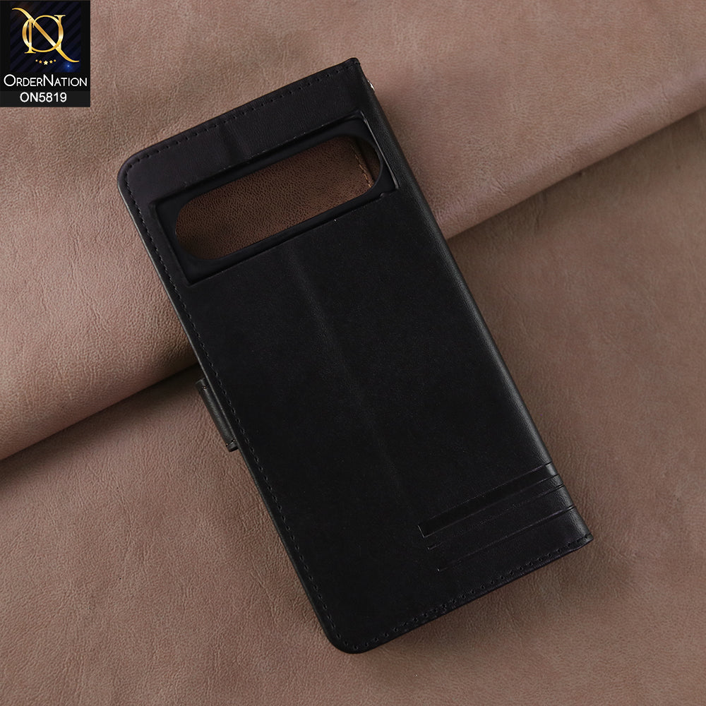Google Pixel 8 Cover - Black -  Way Out Excellence Quality Soft Tpu Leather Flip Book With Card Holding Slots