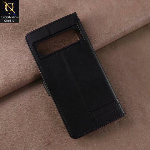 Google Pixel 8 Cover - Black -  Way Out Excellence Quality Soft Tpu Leather Flip Book With Card Holding Slots