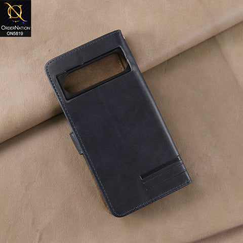 Google Pixel 8 Pro Cover - Blue -  Way Out Excellence Quality Soft Tpu Leather Flip Book With Card Holding Slots