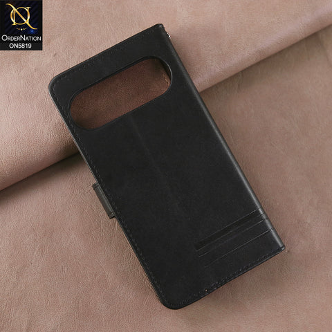 Google Pixel 9 Pro Cover - Black -  Way Out Excellence Quality Soft Tpu Leather Flip Book With Card Holding Slots