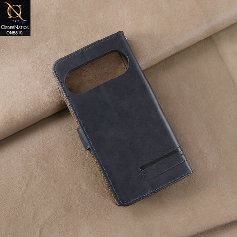 Google Pixel 9 Pro Cover - Blue -  Way Out Excellence Quality Soft Tpu Leather Flip Book With Card Holding Slots