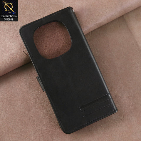 Xiaomi Redmi Note 14 Pro 4G Cover - Black -  Way Out Excellence Quality Soft Tpu Leather Flip Book With Card Holding Slots
