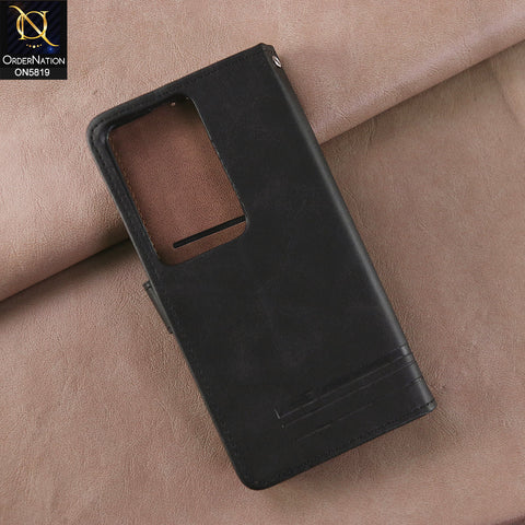 Oppo F25 Pro Cover - Black -  Way Out Excellence Quality Soft Tpu Leather Flip Book With Card Holding Slots