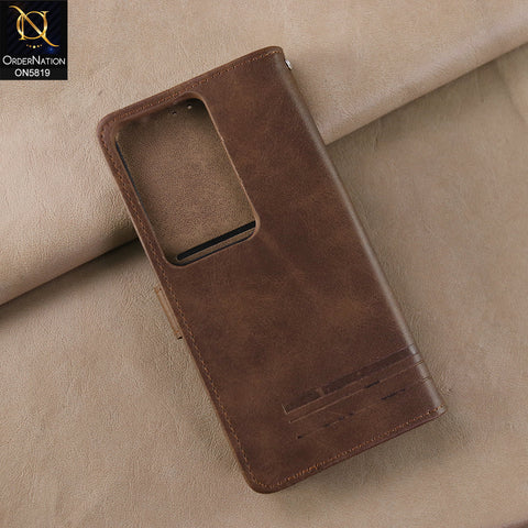 Oppo Reno 11F 5G Cover - Dark Brown -  Way Out Excellence Quality Soft Tpu Leather Flip Book With Card Holding Slots