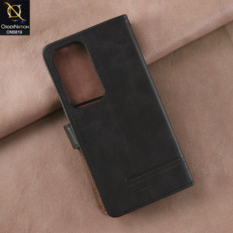 Oppo Reno 12 Cover - Black -  Way Out Excellence Quality Soft Tpu Leather Flip Book With Card Holding Slots