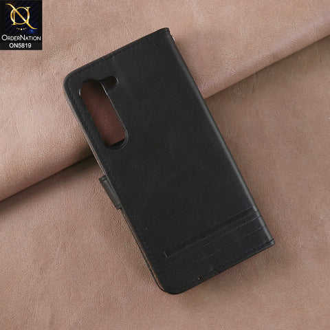 Samsung Galaxy S23 5G Cover - Black -  Way Out Excellence Quality Soft Tpu Leather Flip Book With Card Holding Slots