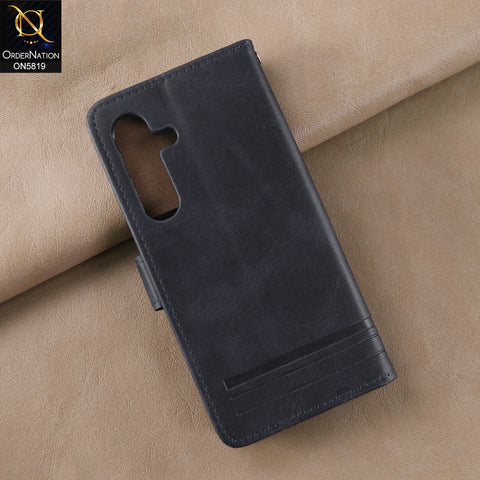 Samsung Galaxy S24 5G Cover - Blue -  Way Out Excellence Quality Soft Tpu Leather Flip Book With Card Holding Slots