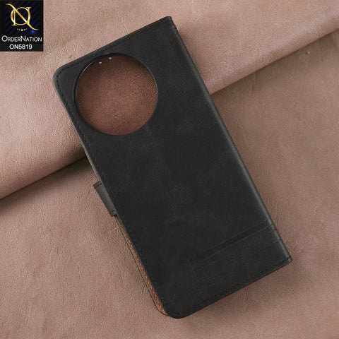 Tecno Spark 30 Pro Cover - Black -  Way Out Excellence Quality Soft Tpu Leather Flip Book With Card Holding Slots