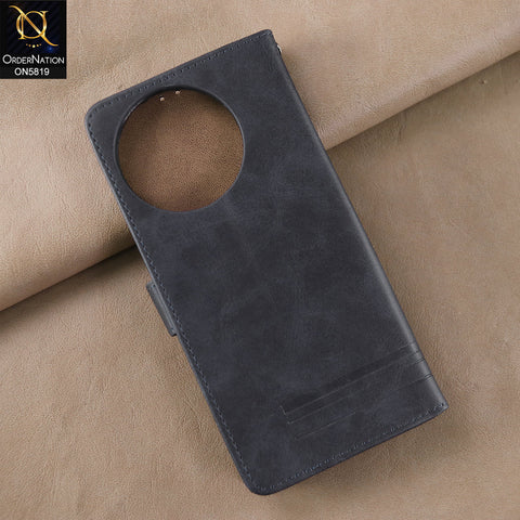 Tecno Spark 30 Pro Cover - Blue -  Way Out Excellence Quality Soft Tpu Leather Flip Book With Card Holding Slots
