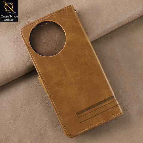 Tecno Spark 30 Pro Cover - Light Brown -  Way Out Excellence Quality Soft Tpu Leather Flip Book With Card Holding Slots