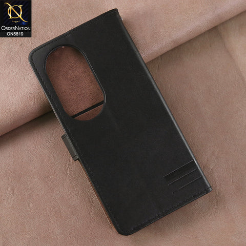 Vivo V50 Cover - Black -  Way Out Excellence Quality Soft Tpu Leather Flip Book With Card Holding Slots
