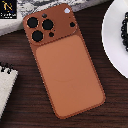 iPhone 15 Pro Converter - Orange -  Face Lift Matte Back with Camera Lens Protector for iPhone 15 Pro Convert to iPhone 17 Pro