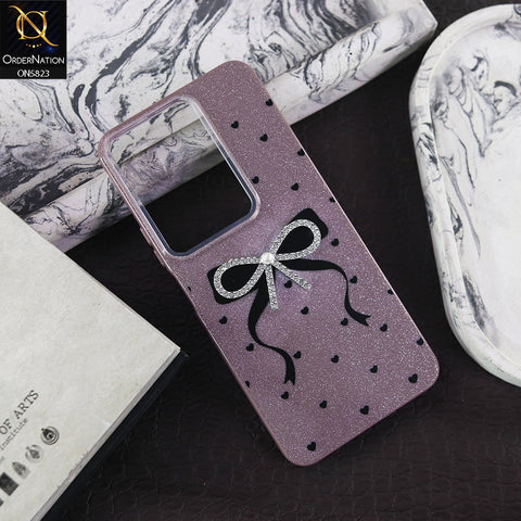 Xiaomi Redmi A5 4G Cover - Purple -  A New Alluring  Small Rhinestones Bow With Centered Pearl Shiny Case
